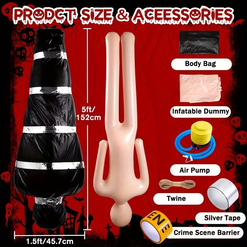 Halloween Inflatable Corpse Set with Pump (5pcs)